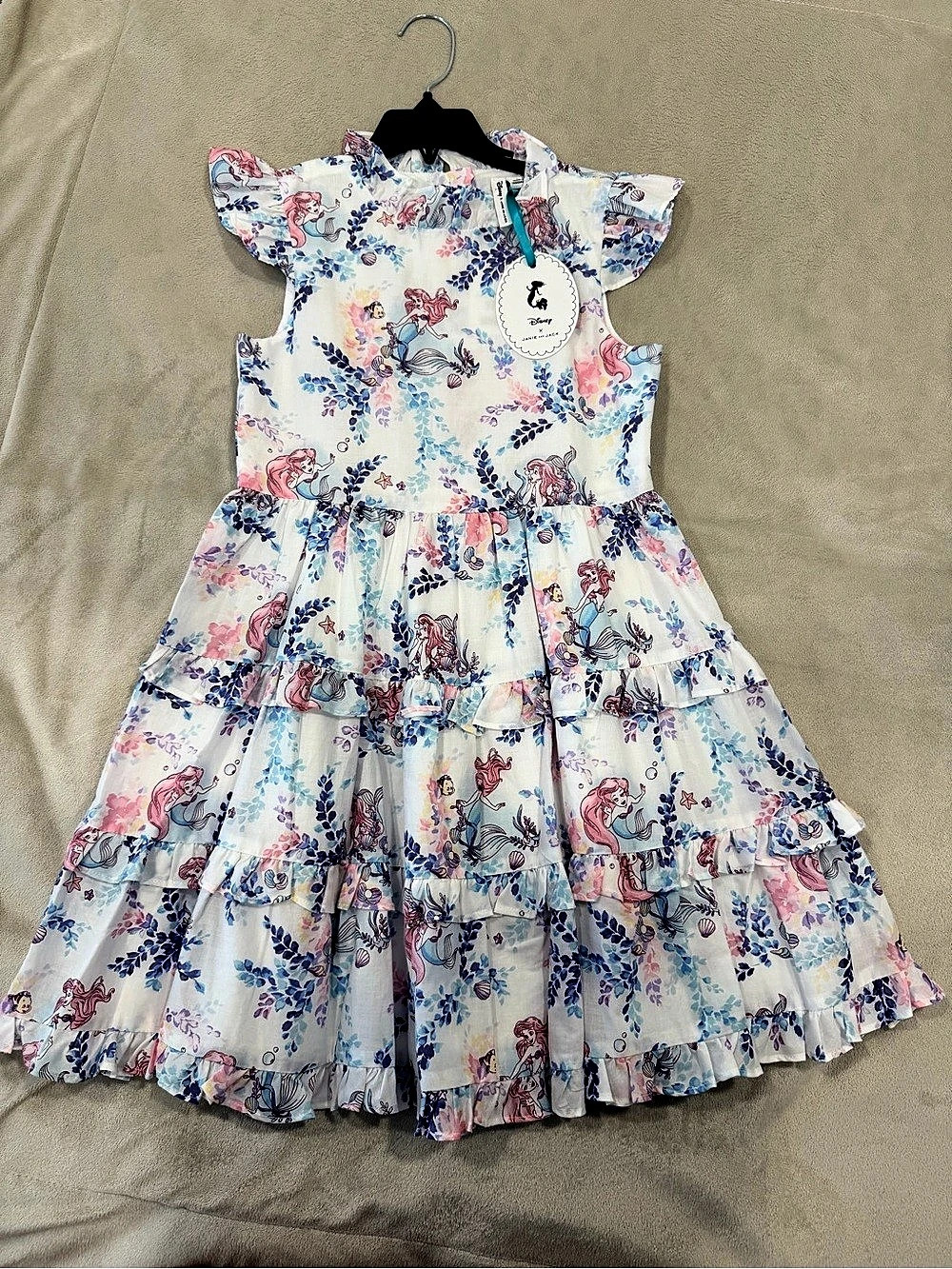 Disney Ariel Floral Dress - Girls Size 8 NWT